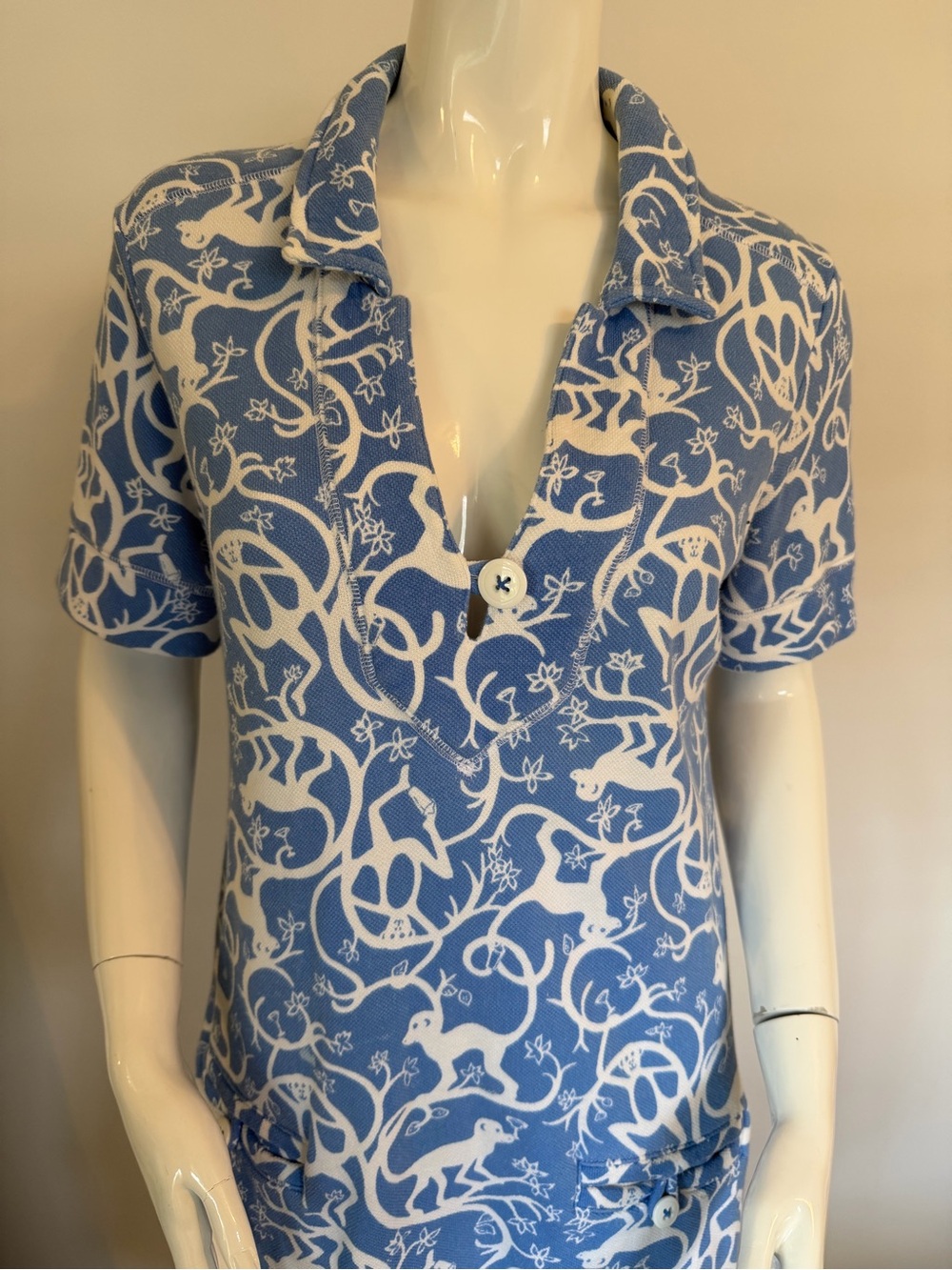 Lilly Pulitzer Dress - Medium - White Monkeys On Blue